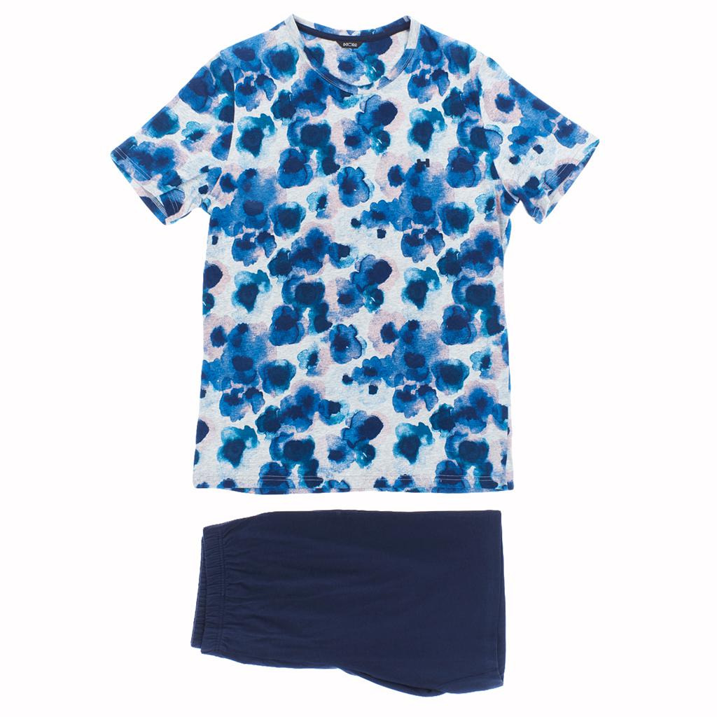 HOM Short Sleepwear - Aqua Flowers HOM Short Sleepwear - Aqua Flowers
