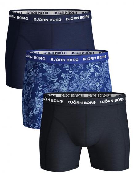 Björn Borg Ess. Cotton Shorts 3-pack Blauw Björn Borg Ess. Cotton Shorts 3-pack Blauw
