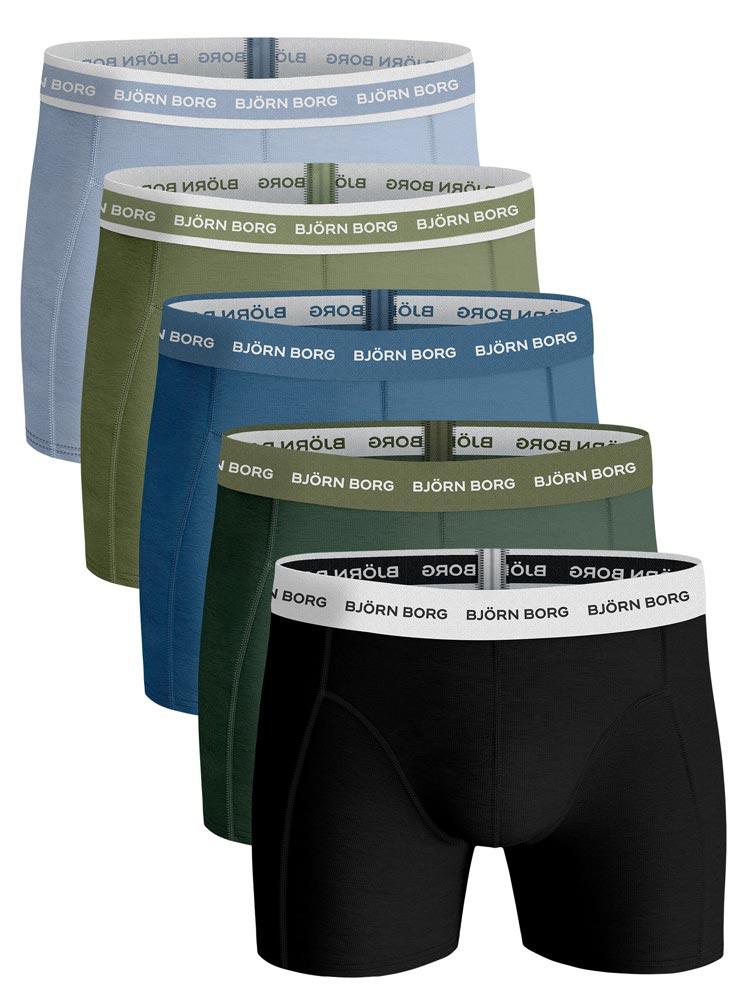 Björn Borg Sammy Seasonal Solid Boxershorts Heren (5-pack) | Plutosport