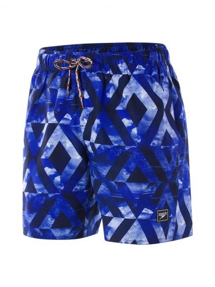 Speedo Print Leisure 16" Watershort Blauw Speedo Print Leisure 16" Watershort Blauw